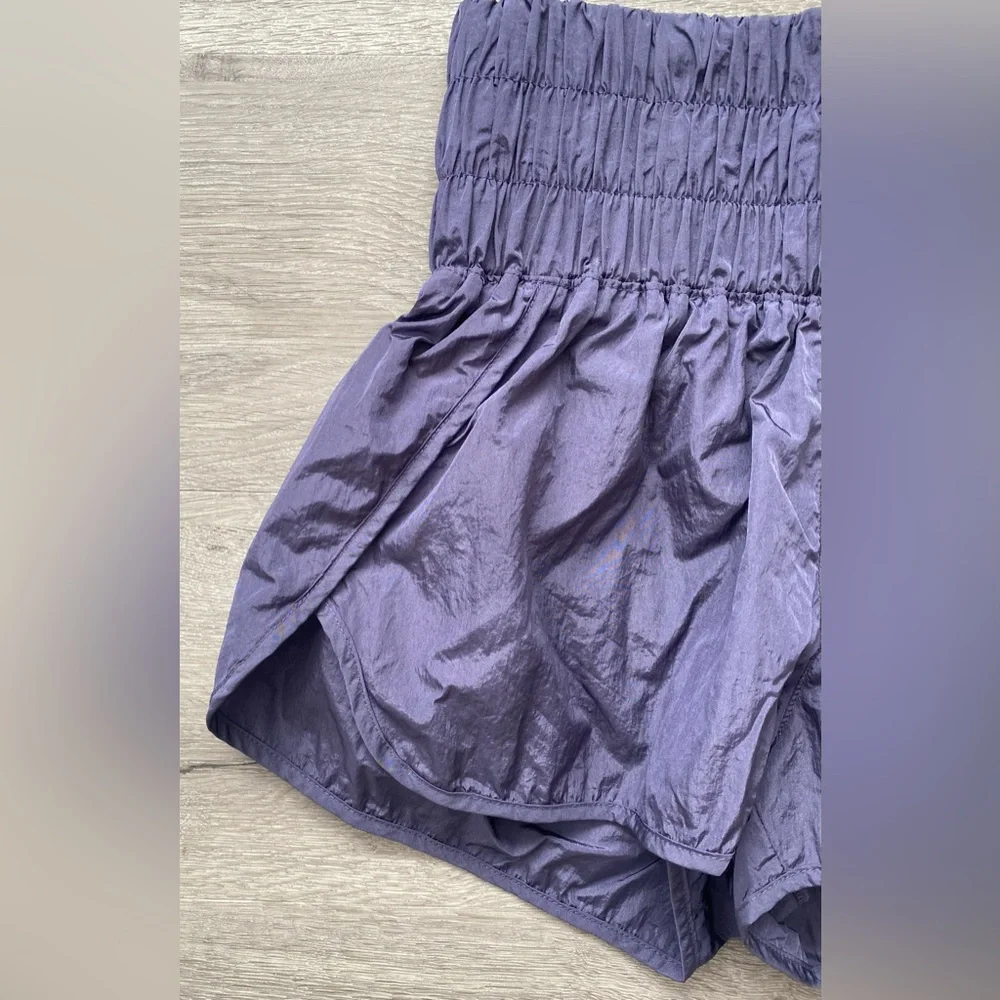 Free People  Blue High Rise The Way Home Shorts Lined Activewear Size Small